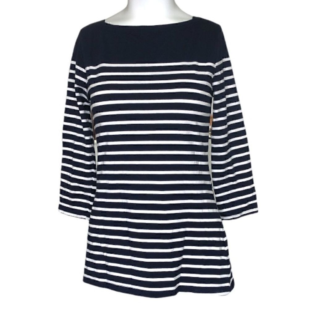 Merona size XS striped boat neck top